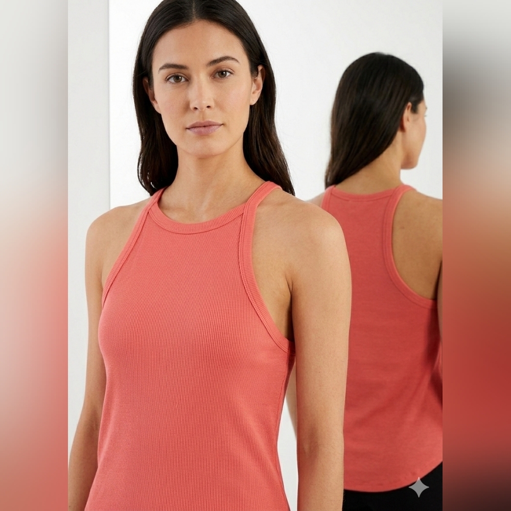 Nwt Splendid Mika Ribbed Knit Jewel Neck Halter Tank Top Tee